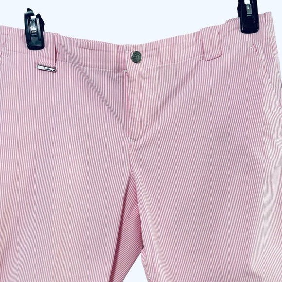 Lauren Active by Ralph Lauren Pink Striped Cropped Pants Women’s Size 10P - Picture 3 of 12